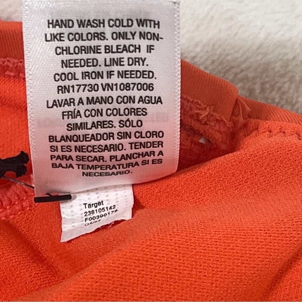 Shade & Shore Orange V-Neck Bikini Top Medium 8-10 Adjustable NWT - Picture 7 of 10